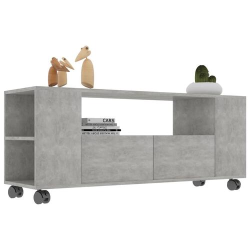 Tv-bord 120x35x48 cm konstrueret træ betongrå