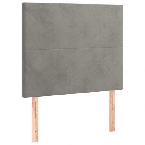 Sengegavl i lysegrå fløjl - 100×5×118/128 cm, justerbar højde