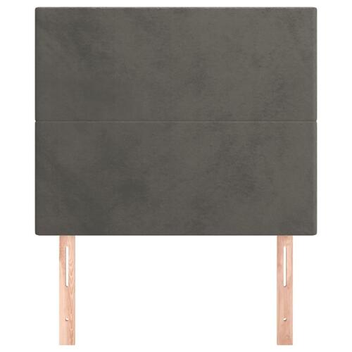 Sengegavle 2 stk. 100x5x78/88 cm fløjl mørkegrå