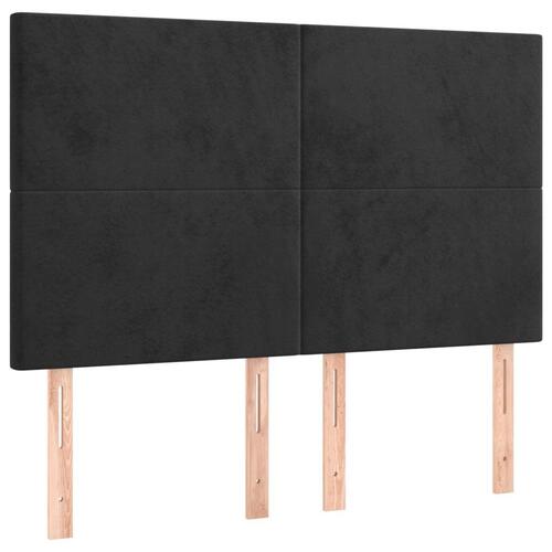 Sengegavle 4 stk. 72x5x78/88 cm fløjl sort