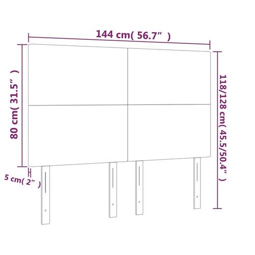 Sengegavle 4 stk. 72x5x78/88 cm fløjl sort