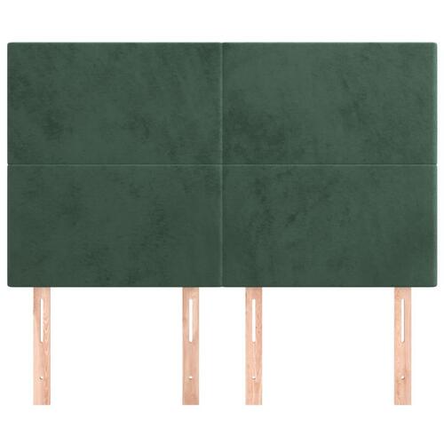 Sengegavle 4 stk. 72x5x78/88 cm fløjl mørkegrøn