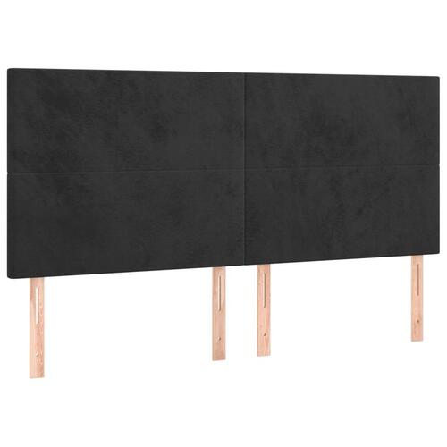 Sengegavle 4 stk. 80x5x78/88 cm fløjl sort