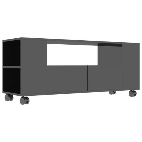 Tv-bord 120x35x48 cm konstrueret træ sort højglans