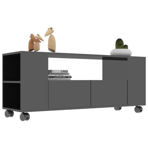 Tv-bord 120x35x48 cm konstrueret træ sort højglans