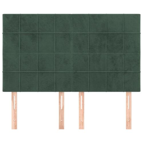 Sengegavle 4 stk. 72x5x78/88 cm fløjl mørkegrøn