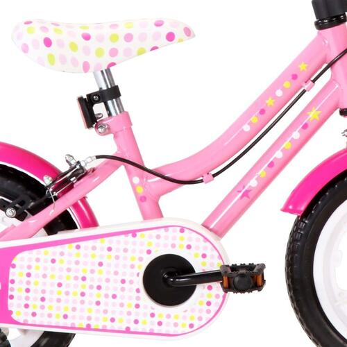 Børnecykel 12 tommer hvid og pink