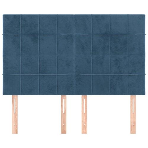 Sengegavle 4 stk. 72x5x78/88 cm fløjl mørkeblå