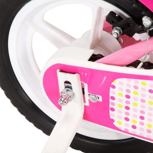 Børnecykel 12 tommer hvid og pink