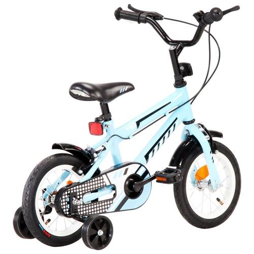 Børnecykel 12 tommer sort og blå