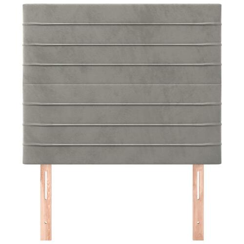 Sengegavle 2 stk. 100x5x78/88 cm fløjl lysegrå