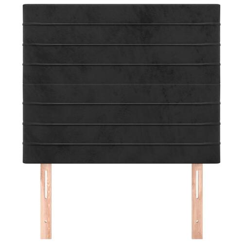 Sengegavle 2 stk. 100x5x78/88 cm fløjl sort
