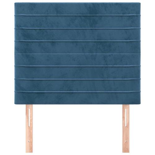 Sengegavle 2 stk. 100x5x78/88 cm fløjl mørkeblå
