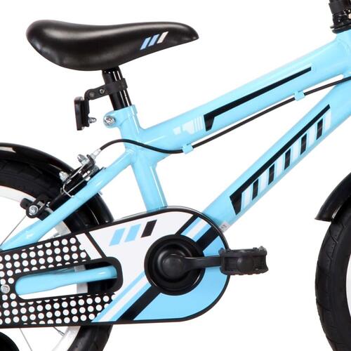 Børnecykel 14 tommer sort og blå