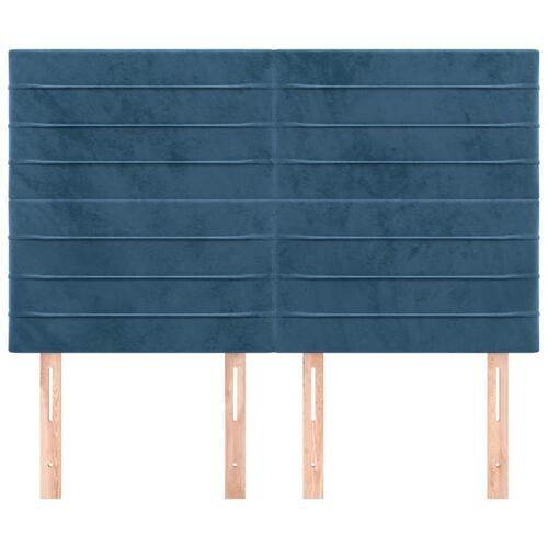 Sengegavle 4 stk. 72x5x78/88 cm fløjl mørkeblå