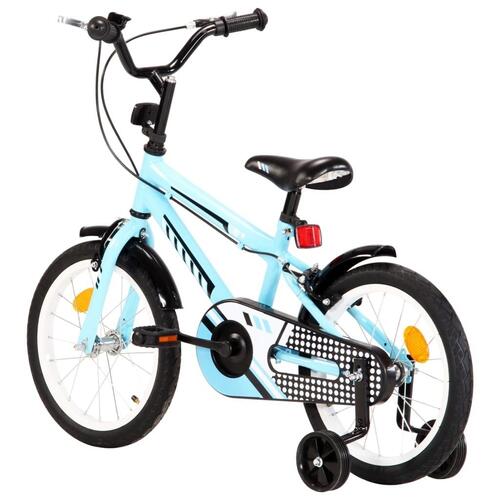 Børnecykel 16 tommer sort og blå