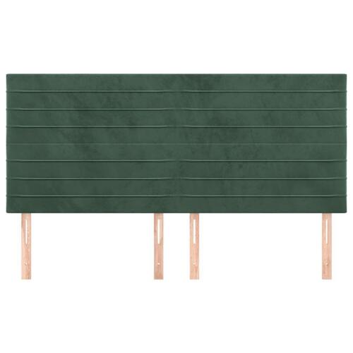 Sengegavle 4 stk. 80x5x78/88 cm fløjl mørkegrøn