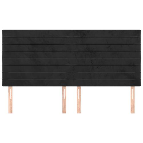 Sengegavle 4 stk. 100x5x78/88 cm fløjl sort