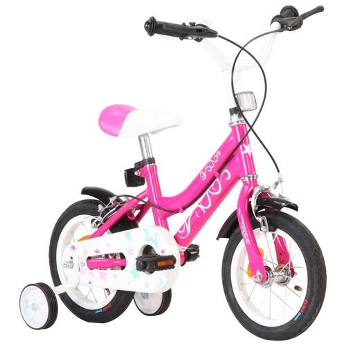 Børnecykel 12 tommer sort og pink