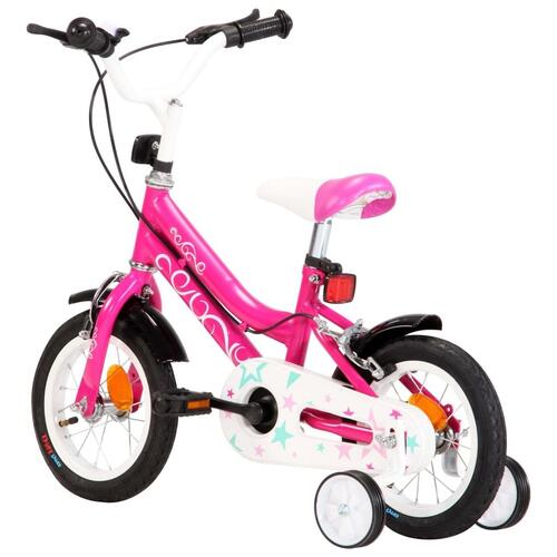 Børnecykel 12 tommer sort og pink