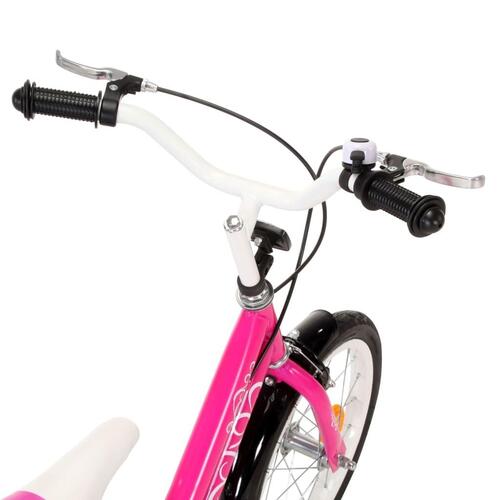 Børnecykel 12 tommer sort og pink