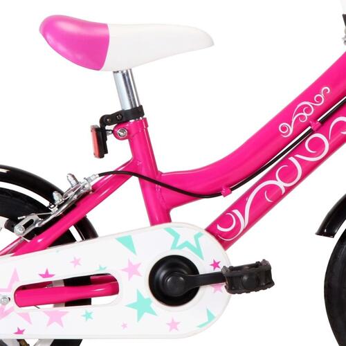 Børnecykel 12 tommer sort og pink