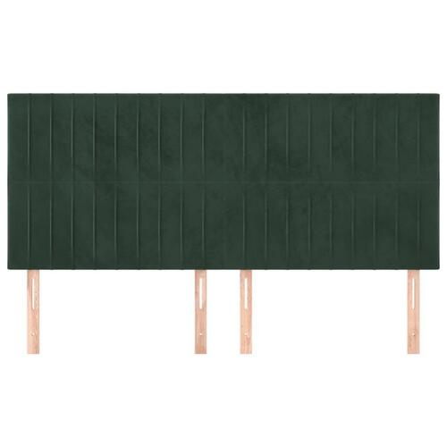 Sengegavle 4 stk. 80x5x78/88 cm fløjl mørkegrøn