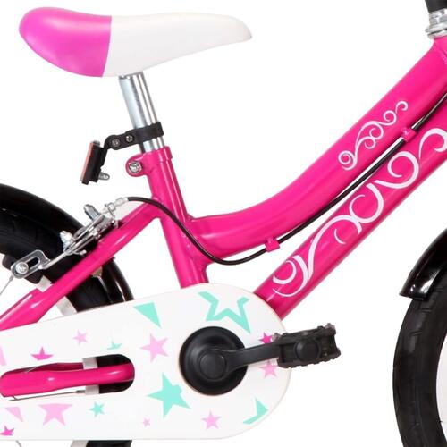 Børnecykel 14 tommer sort og pink