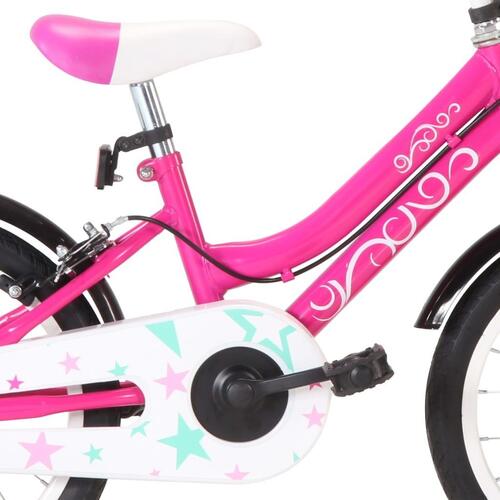 Børnecykel 16 tommer sort og pink