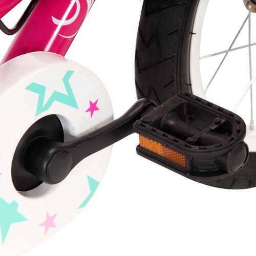 Børnecykel 16 tommer sort og pink