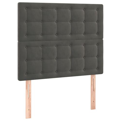 Sengegavle 2 stk. 100x5x78/88 cm fløjl mørkegrå