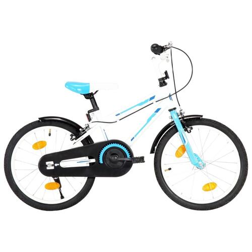 Børnecykel 18 tommer blå og hvid