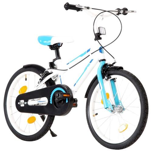 Børnecykel 18 tommer blå og hvid