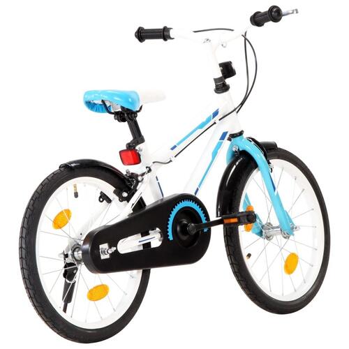 Børnecykel 18 tommer blå og hvid