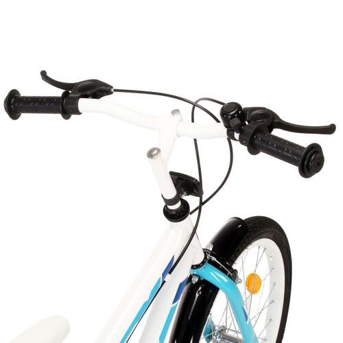 Børnecykel 18 tommer blå og hvid