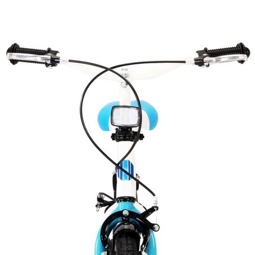 Børnecykel 18 tommer blå og hvid