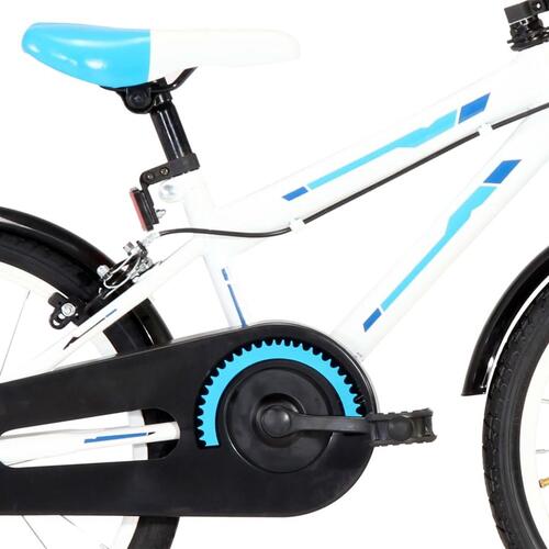 Børnecykel 18 tommer blå og hvid