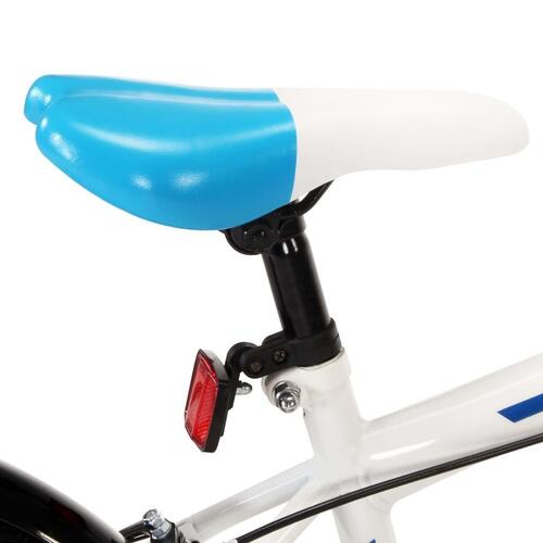 Børnecykel 18 tommer blå og hvid