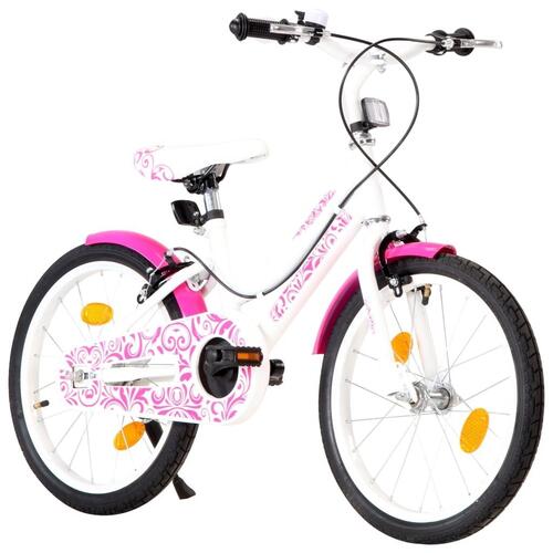 Børnecykel 18 tommer lyserød og hvid