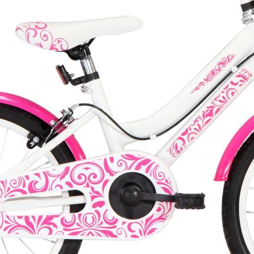 Børnecykel 18 tommer lyserød og hvid