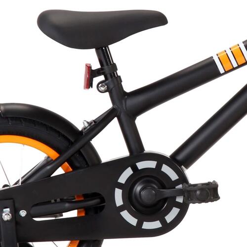 Børnecykel med frontlad 14 tommer sort og orange