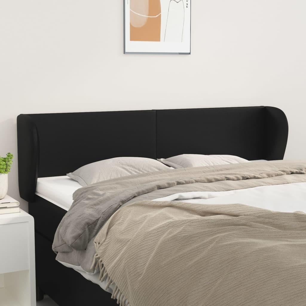 Sengegavl med kanter 147×23×78/88 cm - kunstlæder, grå