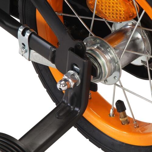 Børnecykel med frontlad 16 tommer sort og orange