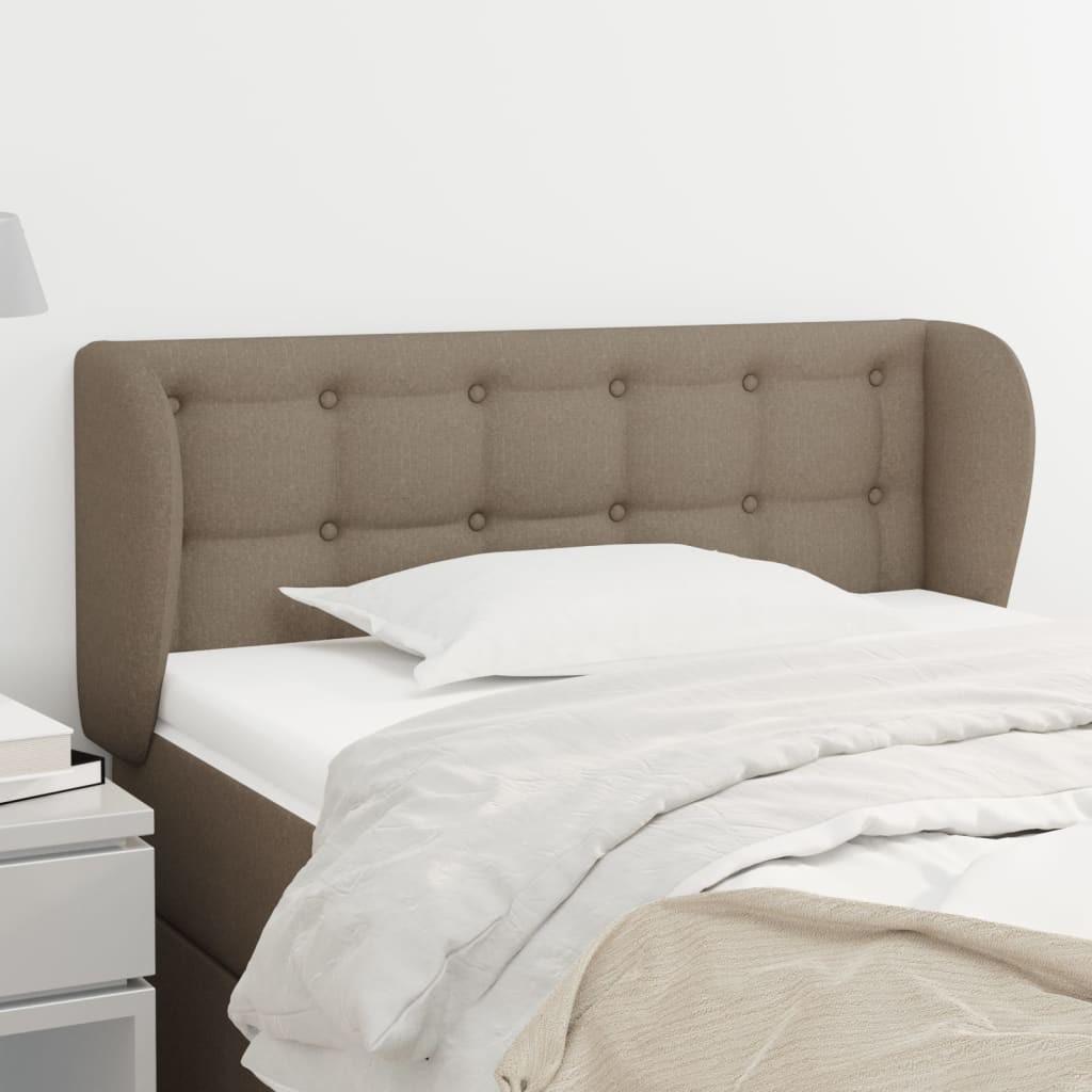 Sengegavl med kanter 103x23x78/88 cm stof gråbrun billede