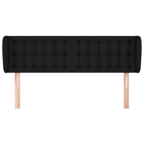 Sengegavl med kanter 147x23x78/88 cm stof sort