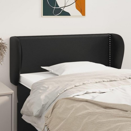 Sengegavl med kanter 83 x 23 x 78/88 cm - sort