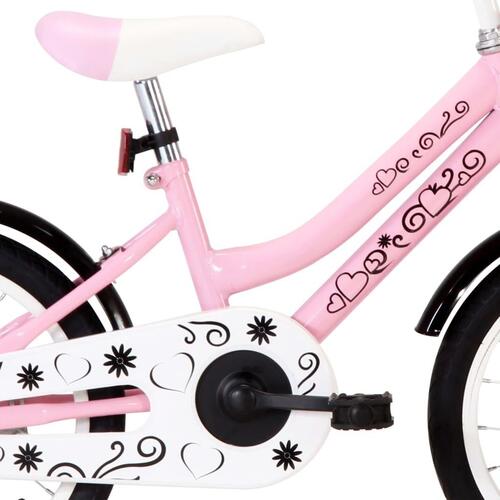 Børnecykel med frontlad 18 tommer hvid og lyserød