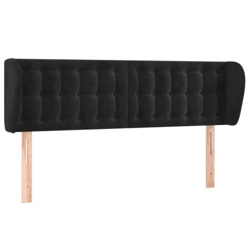Sengegavl med kanter 147 x 23 x 78/88 cm - sort