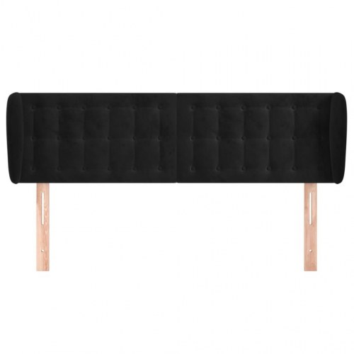 Sengegavl med kanter 147 x 23 x 78/88 cm - sort