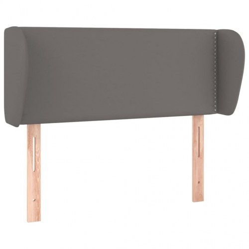 Sengegavl med kanter 83 x 23 x 78/88 cm - grå kunstlæder